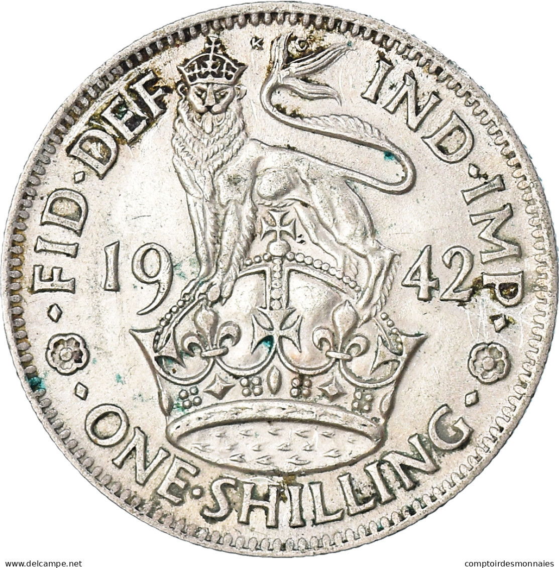 Monnaie, Grande-Bretagne, George VI, Shilling, 1942, TTB, Argent, KM:853 - I. 1 Shilling