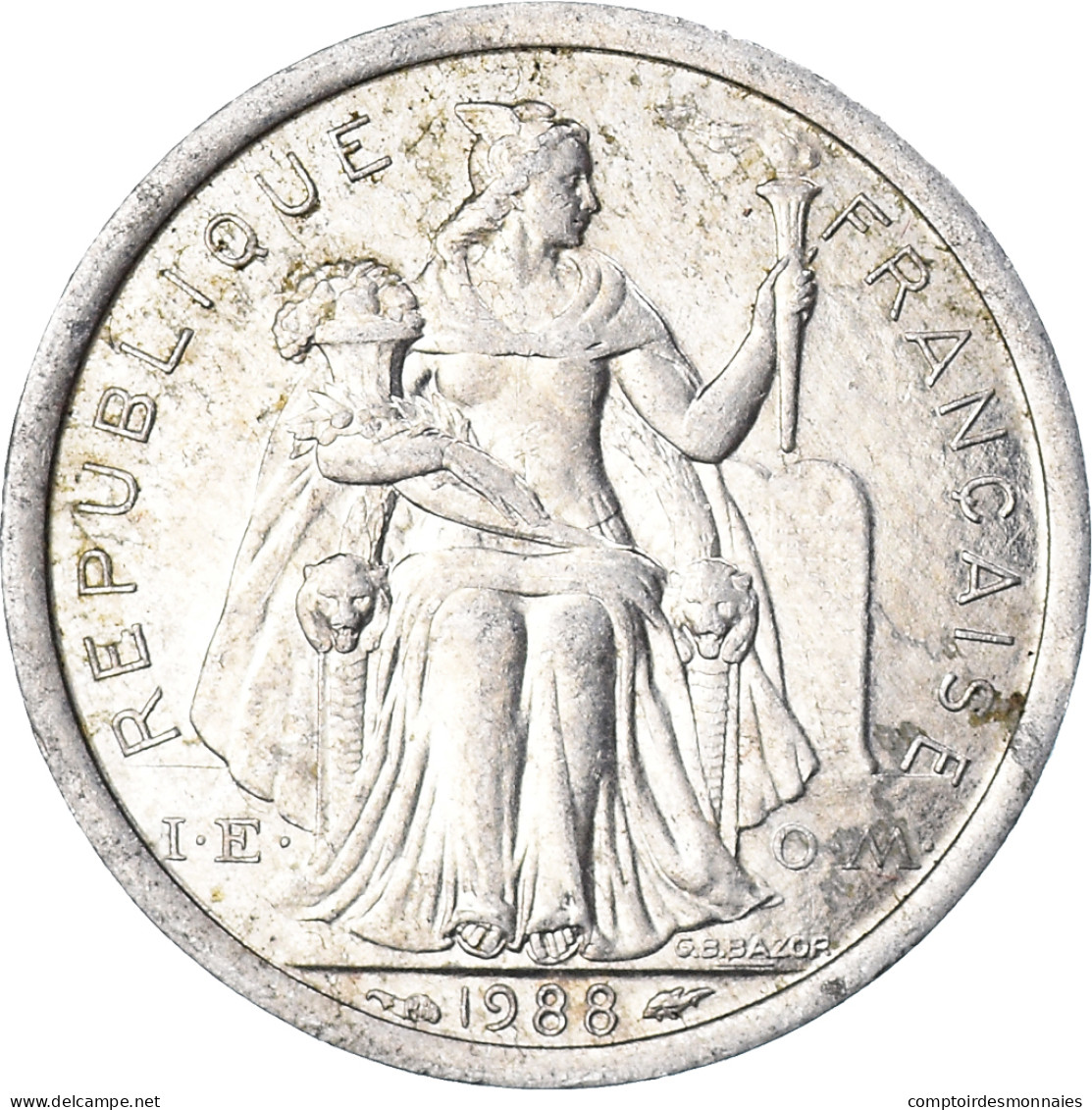 Monnaie, Nouvelle-Calédonie, Franc, 1988, Paris, TTB, Aluminium, KM:10 - Nieuw-Caledonië