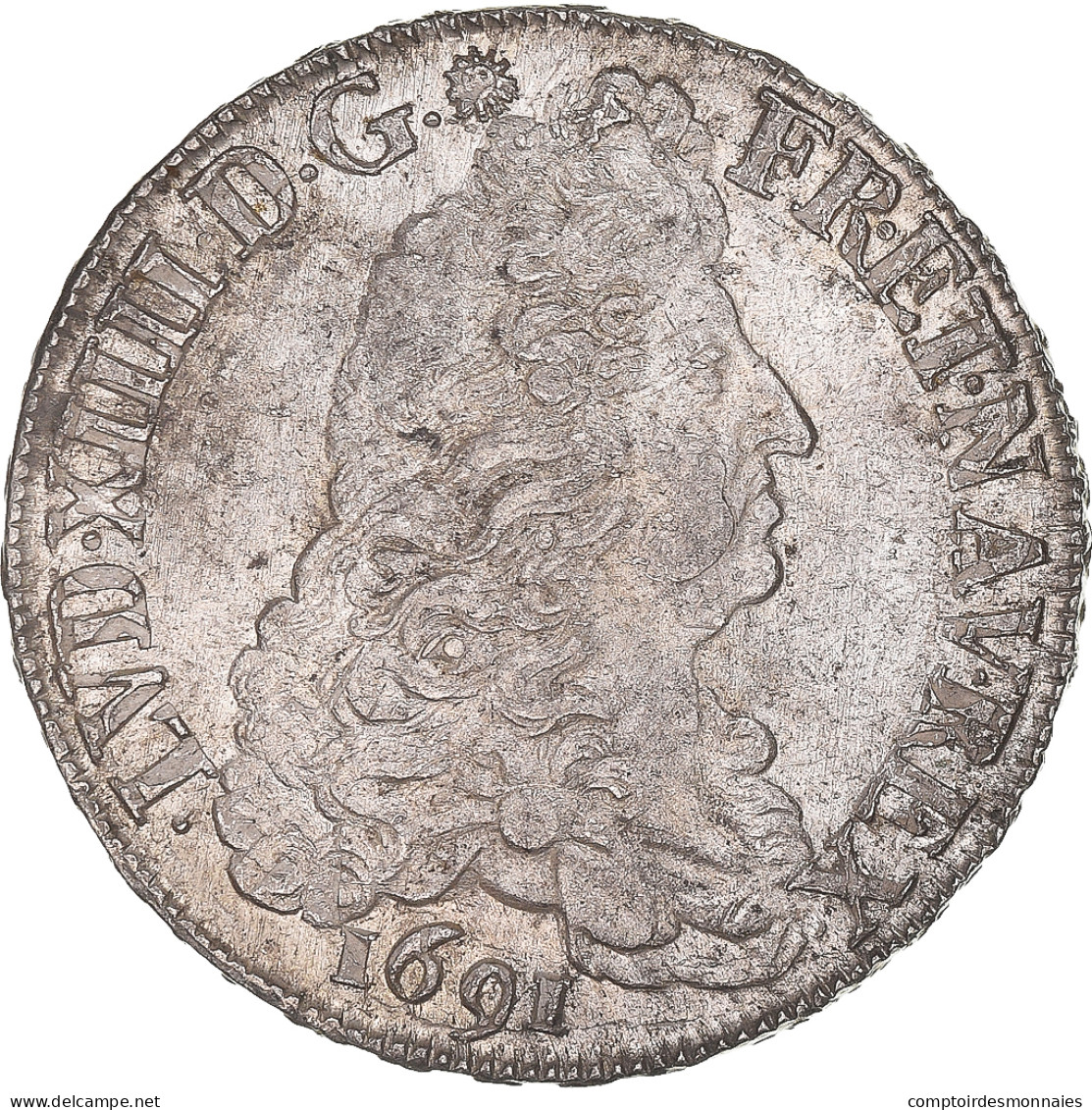 Monnaie, France, Louis XIV, Écu Aux 8 L, Ecu, 1691, Rennes, Réformé, TTB+ - 1643-1715 Louis XIV The Great