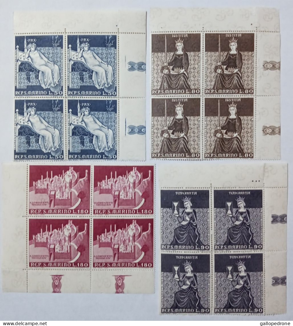 1969 San Marino, 3 Serie Complete In Quartina D'angolo NUOVI MNH** - Unused Stamps