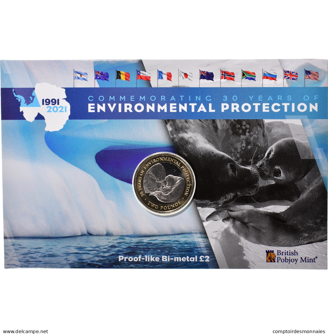 Monnaie, Territoire Antarctique Britannique, Protocole Environnemental, Two - Maundy Sets & Commemorative