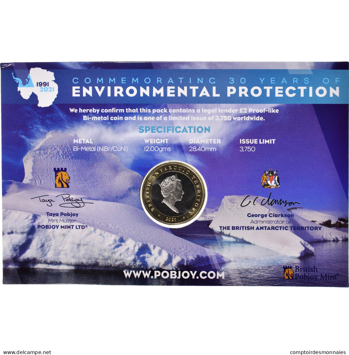 Monnaie, Territoire Antarctique Britannique, Protocole Environnemental, Two - Maundy Sets & Herdenkings