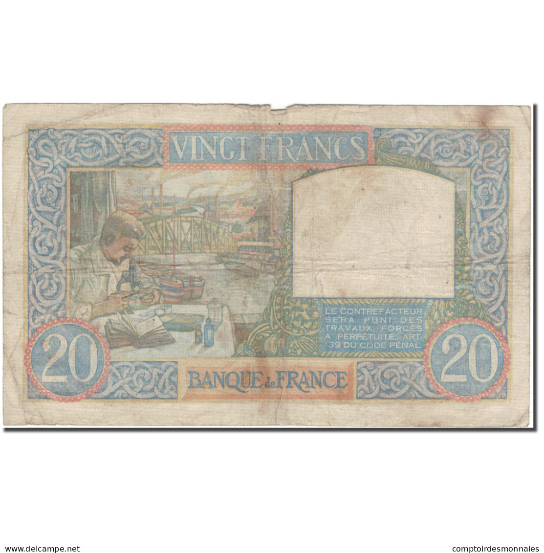 France, 20 Francs, 20 F 1939-1942 ''Science Et Travail'', 1942-01-08, B - 20 F 1939-1942 ''Science Et Travail''