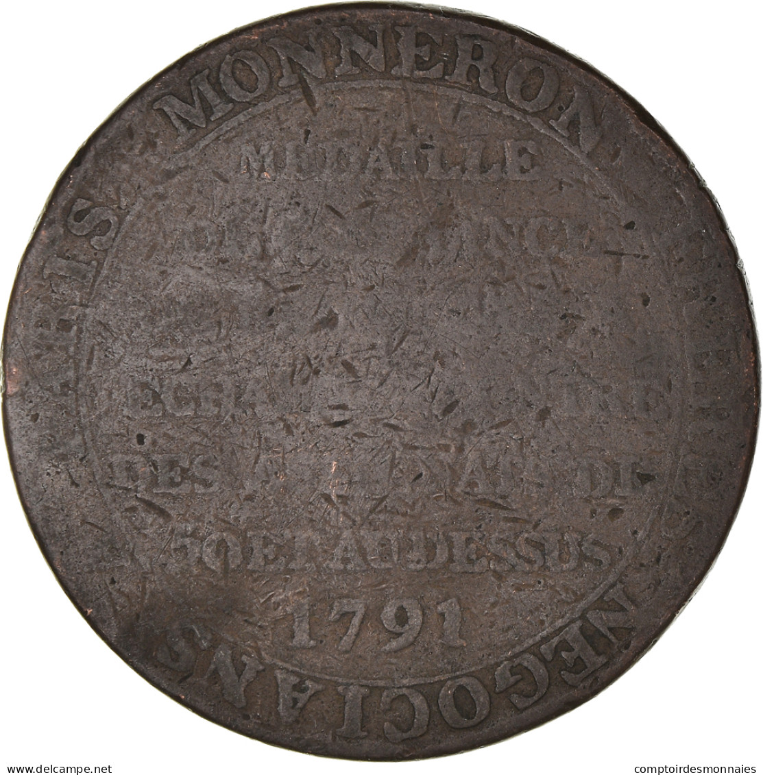 Monnaie, France, 2 Sols, 1791, TB, Bronze, KM:Tn23, Brandon:217 - Sonstige & Ohne Zuordnung