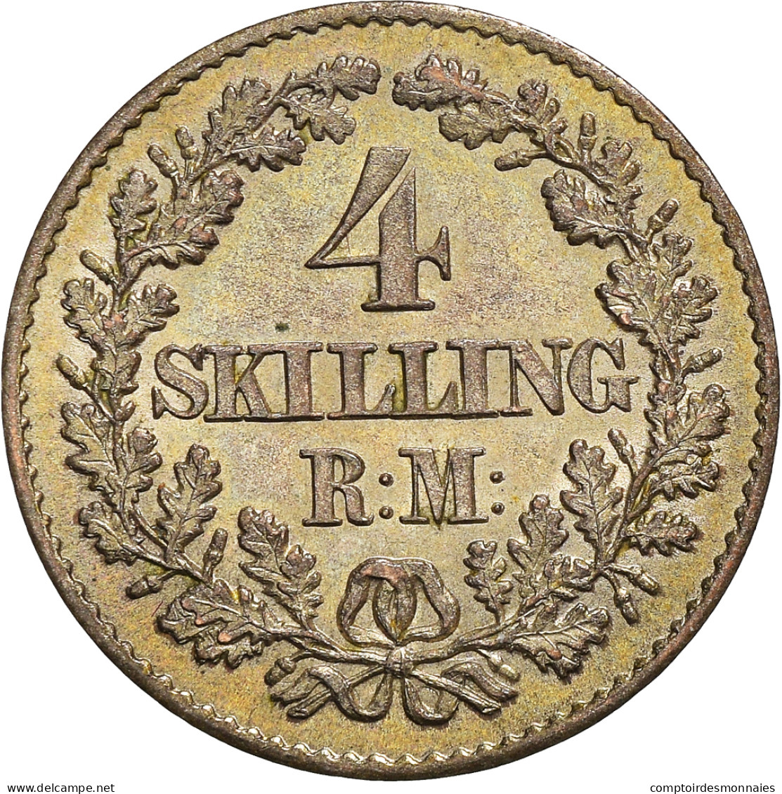 Monnaie, Danemark, Christian IX, 4 Skilling Rigsmont, 1872, Copenhagen, SUP - Danemark