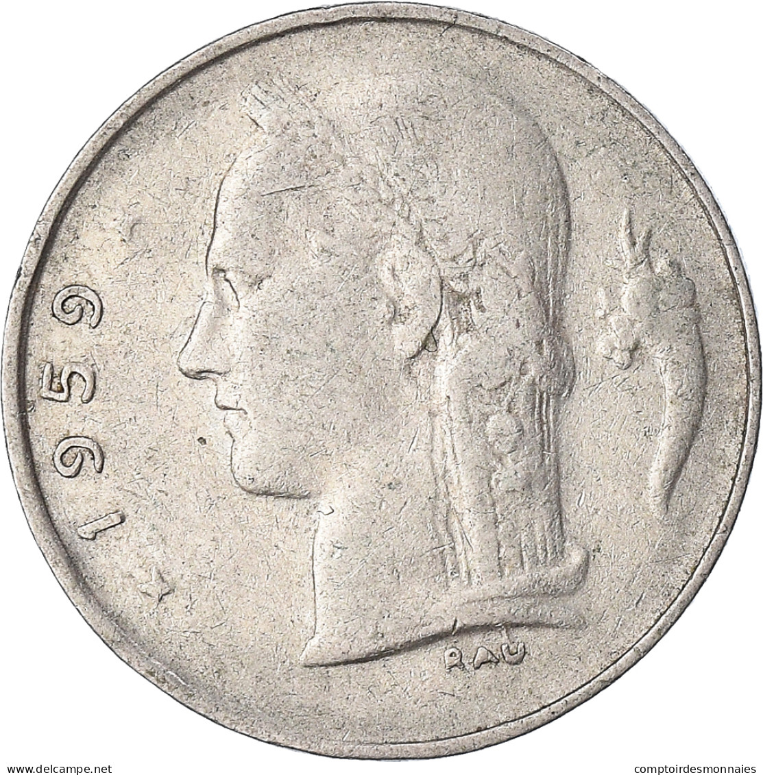 Monnaie, Belgique, Franc, 1959, TB+, Cupro-nickel, KM:142.1 - 1 Franc