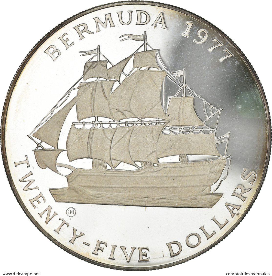 Monnaie, Bermuda, Elizabeth II, 25 Dollars, 1977, British Royal Mint, SPL+ - Bermudes