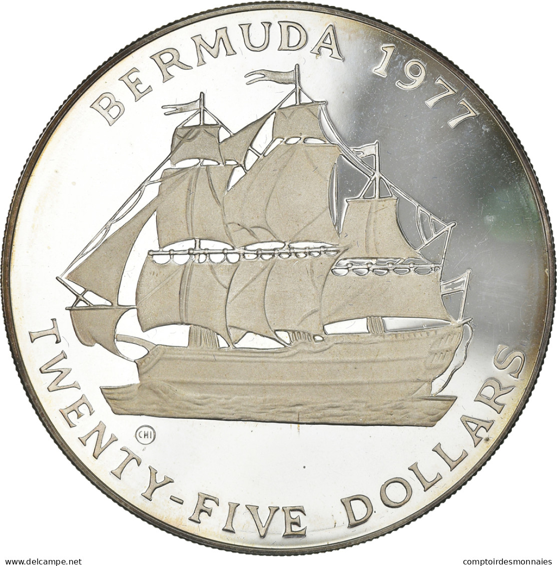 Monnaie, Bermuda, Elizabeth II, 25 Dollars, 1977, British Royal Mint, SPL+ - Bermudas