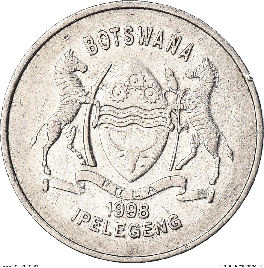 Monnaie, Botswana, 50 Thebe, 1998, British Royal Mint, TB+, Nickel Plaqué - Botswana