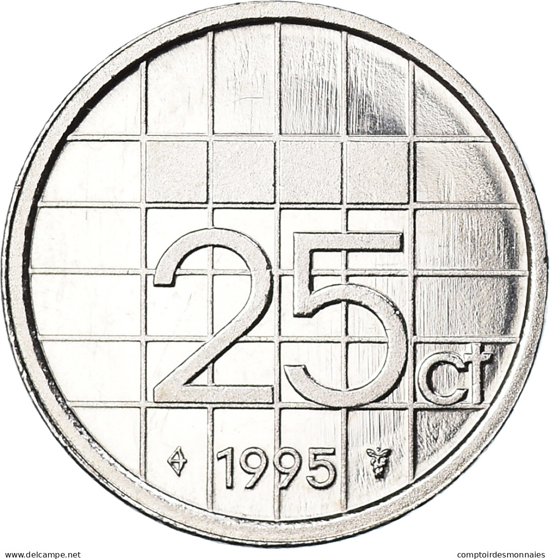 Monnaie, Pays-Bas, Beatrix, 25 Cents, 1995, BE, SUP, Nickel, KM:204 - 1980-2001 : Beatrix