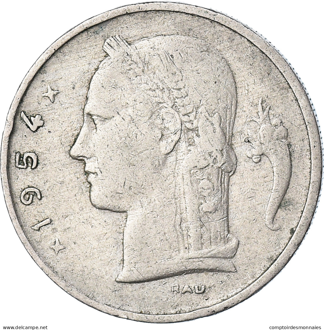 Monnaie, Belgique, Franc, 1954, TB, Cupro-nickel, KM:143.1 - 1 Franc