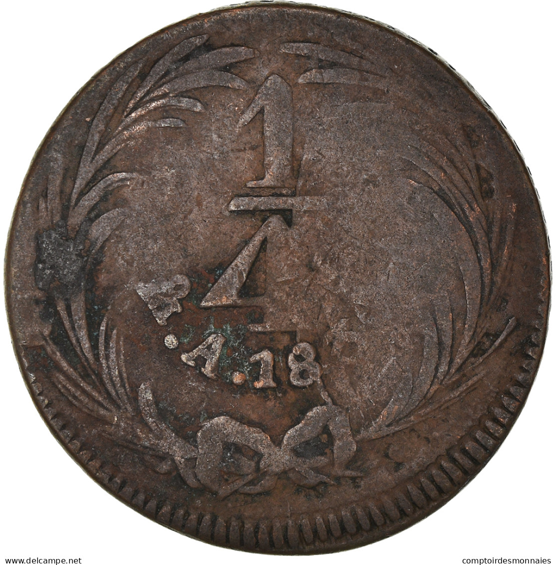 Monnaie, Mexique, 1/4 Real, Un Quarto/Una Quartilla, 1836, Mexico City, TB+ - Messico