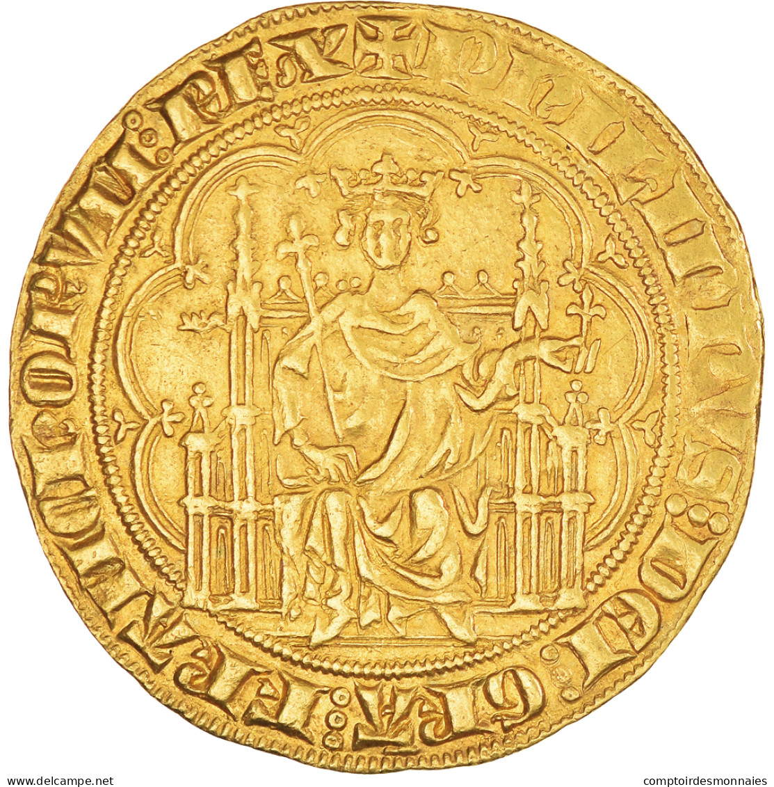 Monnaie, France, Philippe IV Le Bel, Chaise D'or, (1303), Rare, TTB+, Or - 1285-1314 Philipp IV Der Schöne