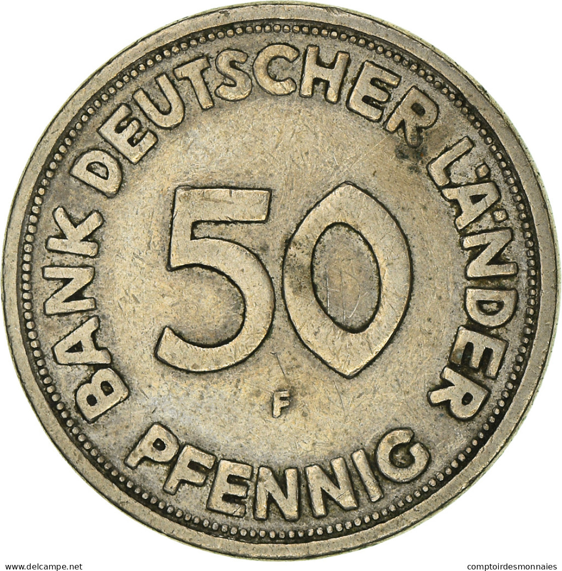 Monnaie, République Fédérale Allemande, 50 Pfennig, 1949, Stuttgart, TB+ - 50 Pfennig