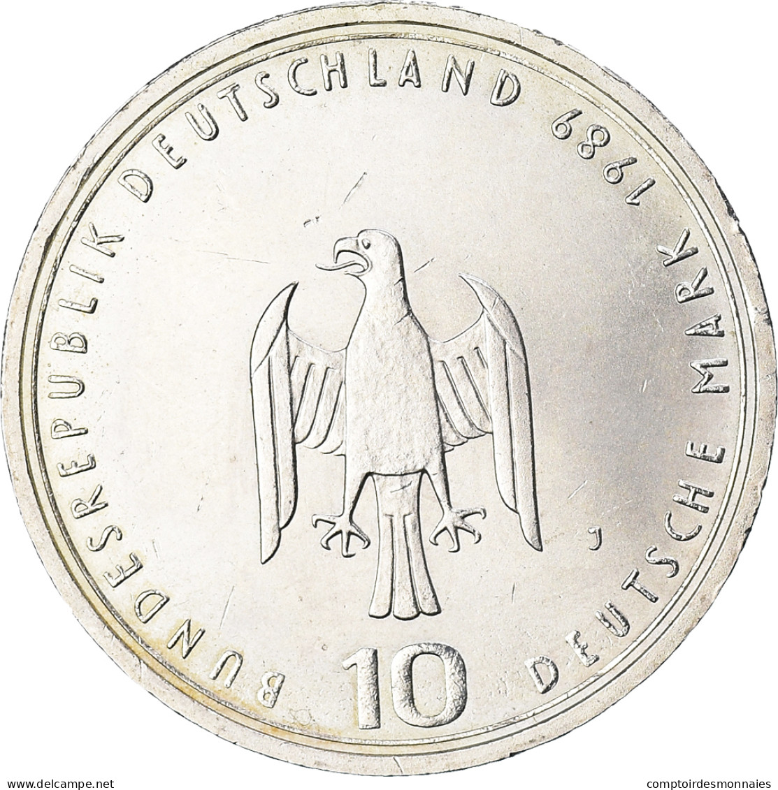 Monnaie, République Fédérale Allemande, 10 Mark, 1989, Hamburg, Germany, TTB - Herdenkingsmunt