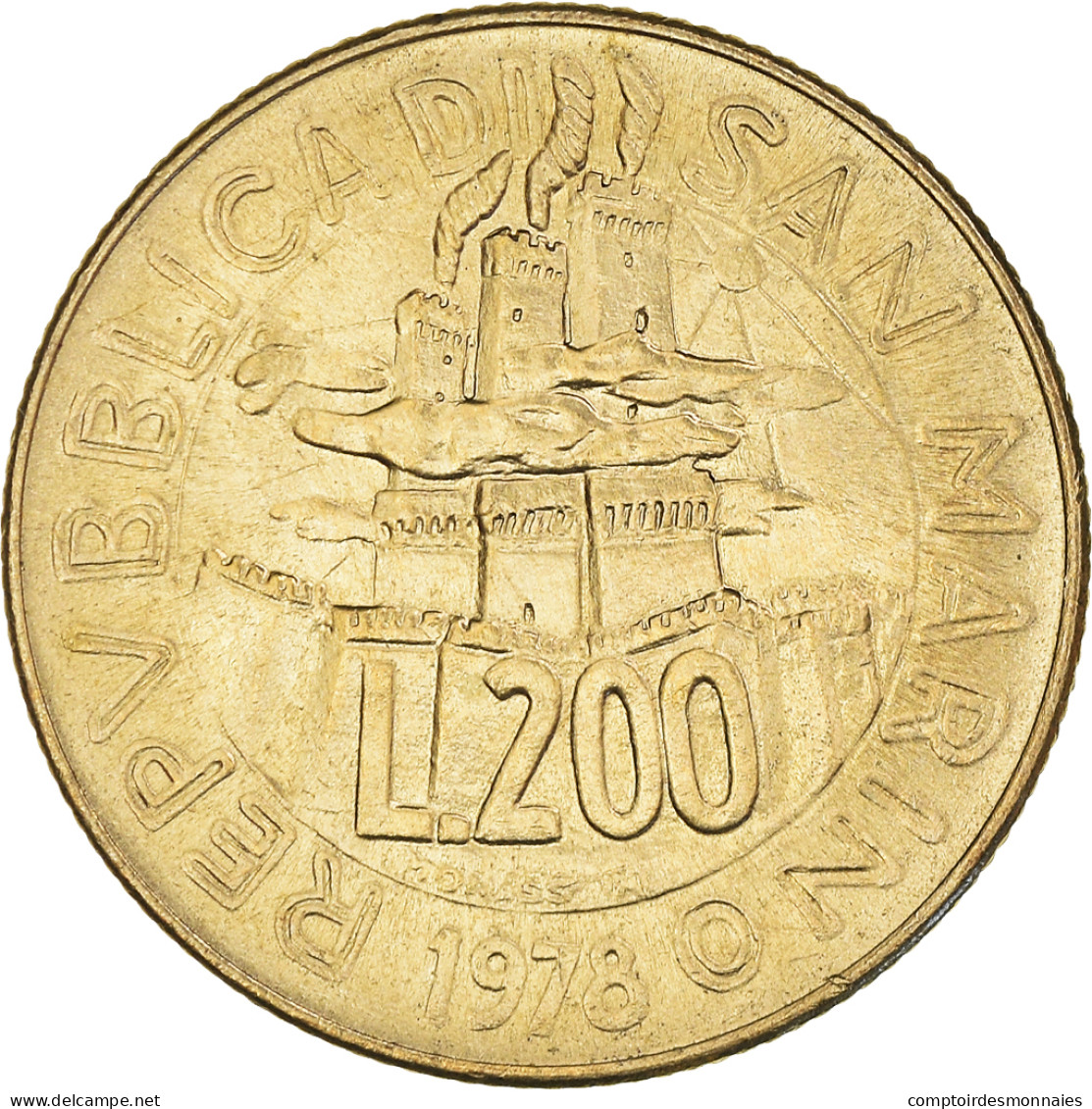 Monnaie, Saint Marin , 200 Lire, 1978, Rome, TTB+, Bronze-Aluminium, KM:83 - Saint-Marin