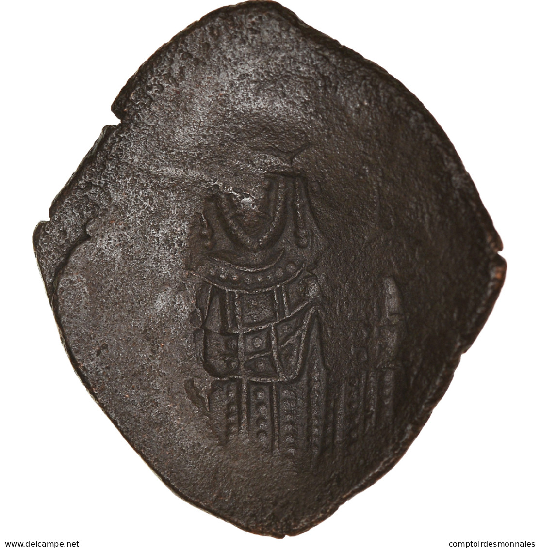 Monnaie, Alexis III Ange-Comnène, Aspron Trachy, 1195-1203, Constantinople, B+ - Byzantines