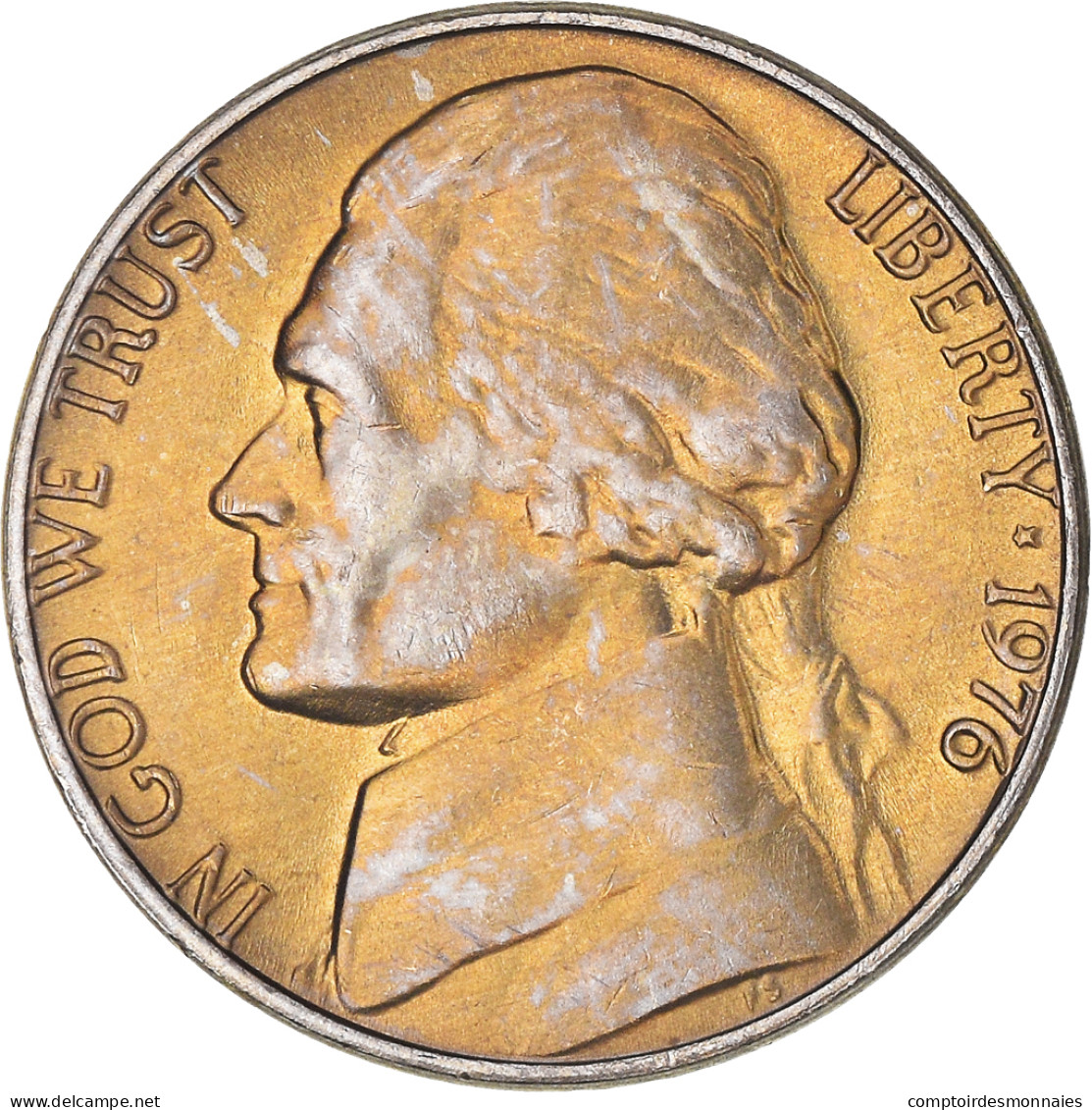 Monnaie, États-Unis, Jefferson Nickel, 5 Cents, 1976, U.S. Mint, Philadelphie - 1938-…: Jefferson