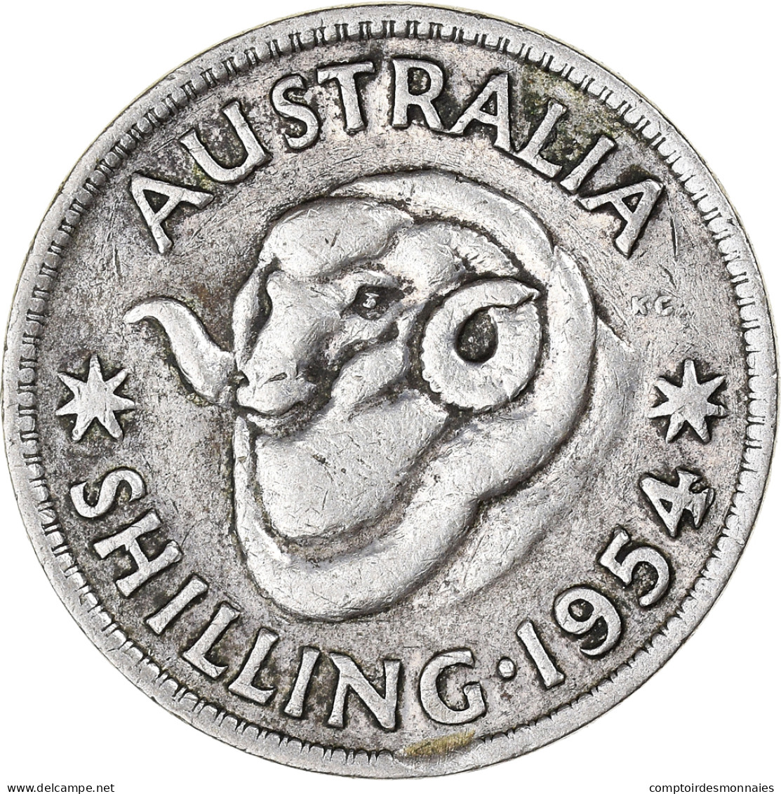 Monnaie, Australie, Elizabeth II, Shilling, 1954, Melbourne, TB, Argent, KM:53 - Shilling