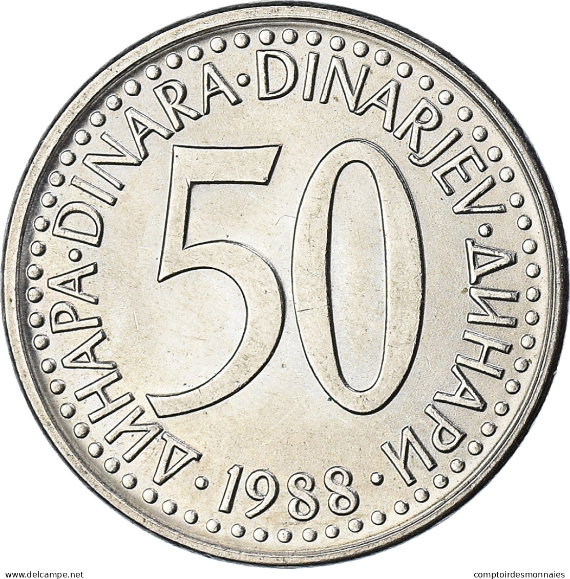 Monnaie, Yougoslavie, 50 Dinara, 1988, SUP, Cuivre-Nickel-Zinc (Maillechort) - Jugoslawien