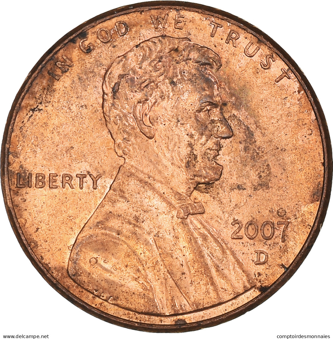 Monnaie, États-Unis, Lincoln Cent, Cent, 2007, U.S. Mint, Denver, TB+, Copper - 1959-…: Lincoln, Memorial Reverse