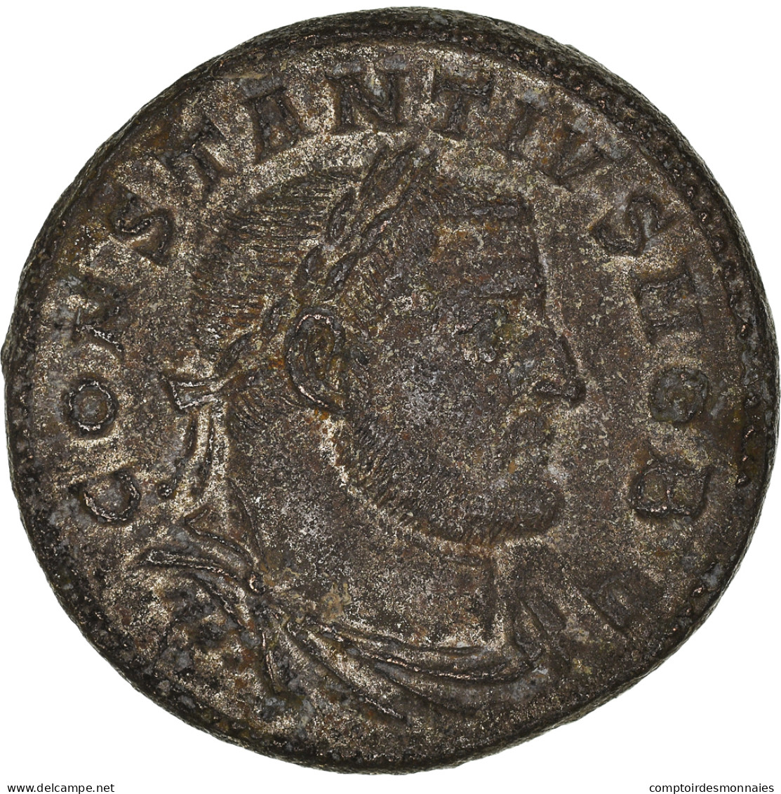 Monnaie, Constance I, Follis, 302-303, Trèves, TTB+, Bronze, RIC:519a - La Tétrarchie (284 à 307)