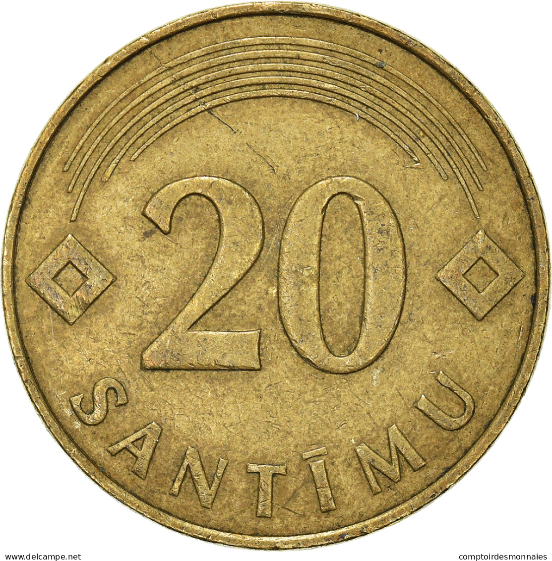 Monnaie, Lettonie, 20 Santimu, 1992 - Lettonie