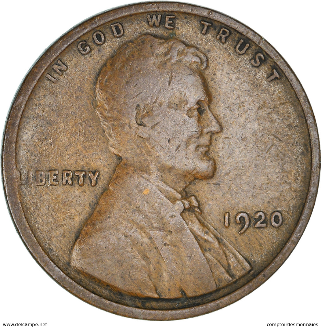 Monnaie, États-Unis, Lincoln Cent, Cent, 1920, U.S. Mint, Philadelphie, TB - 1909-1958: Lincoln, Wheat Ears Reverse