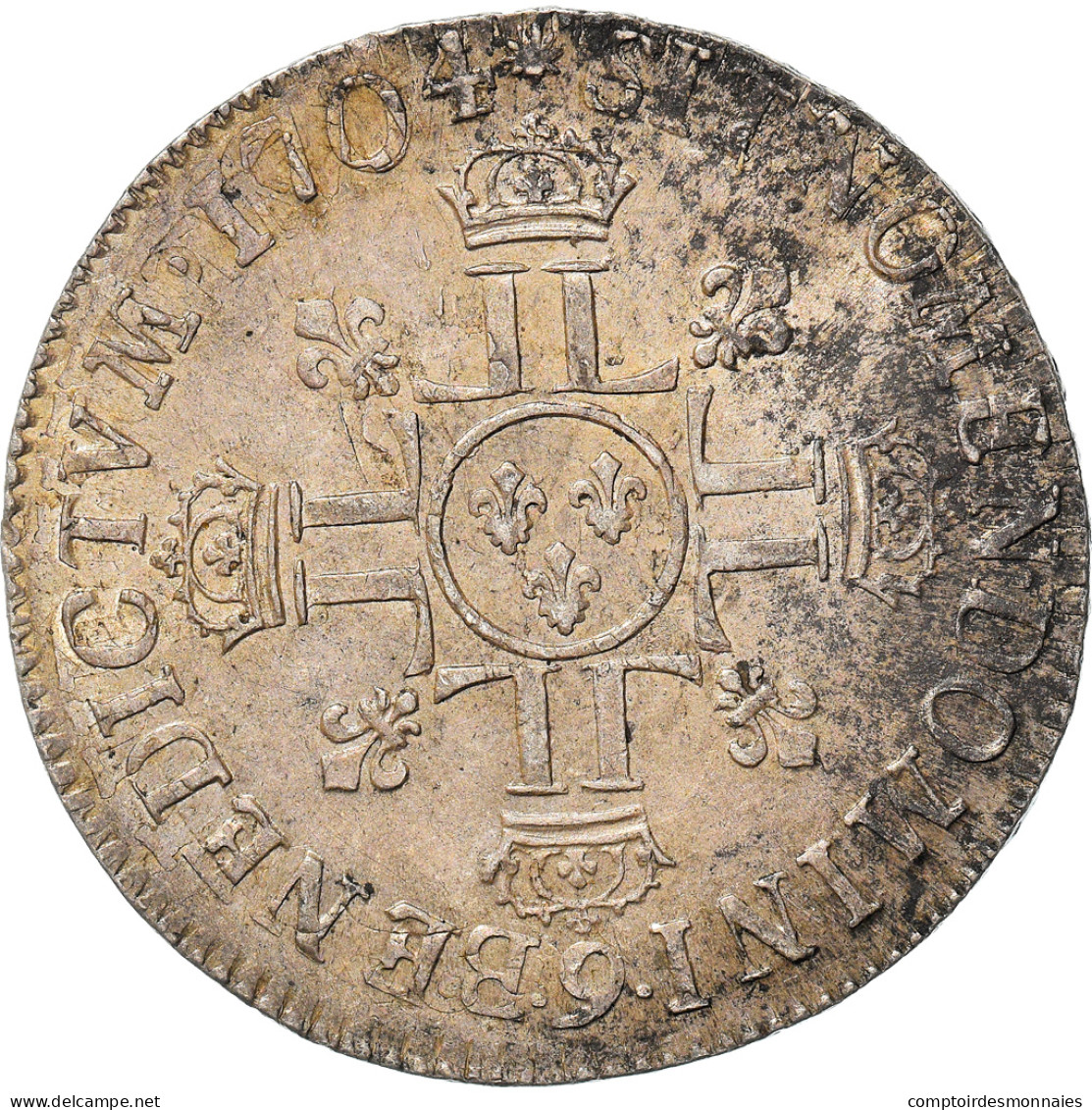 Monnaie, France, Louis XIV, Écu Aux 8 L 2e Type, Ecu, 1704, Rennes, TTB+ - 1643-1715 Luigi XIV El Re Sole