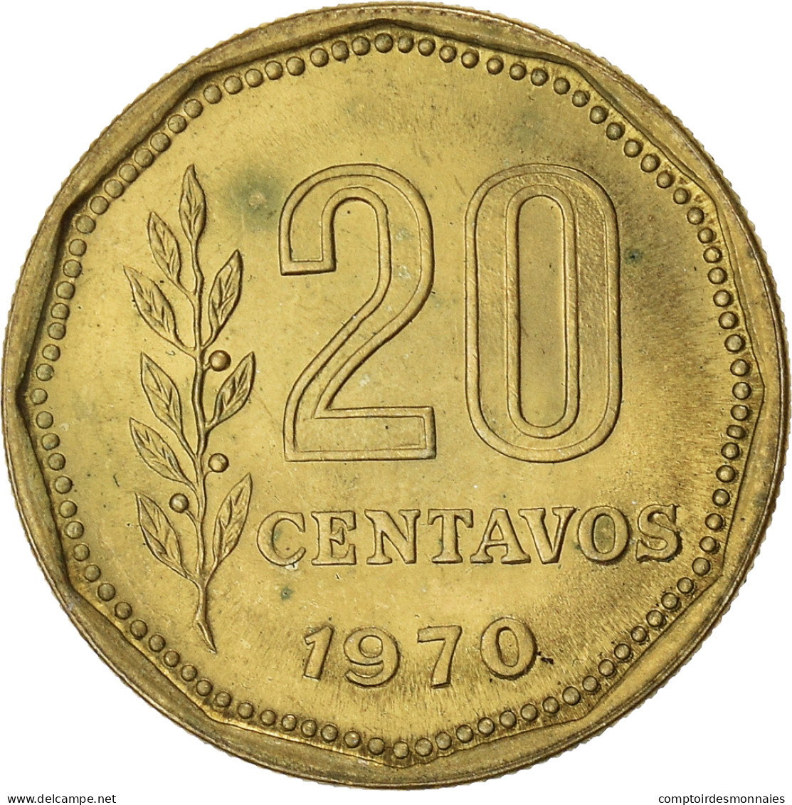 Monnaie, Argentine, 20 Centavos, 1970 - Argentine