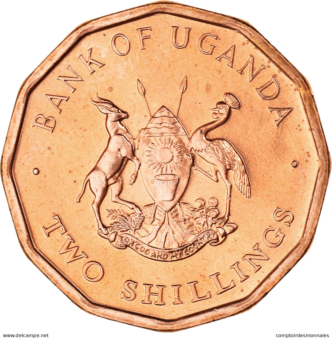 Monnaie, Ouganda, 2 Shillings, 1987, SUP+, Cuivre Plaqué Acier, KM:28 - Uganda