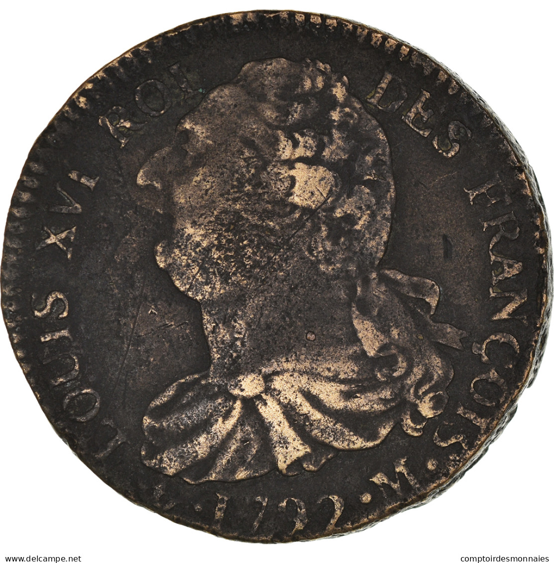 Monnaie, France, Louis XVI, 2 Sols François, 2 Sols, 1792, Toulouse, TB+ - Other & Unclassified