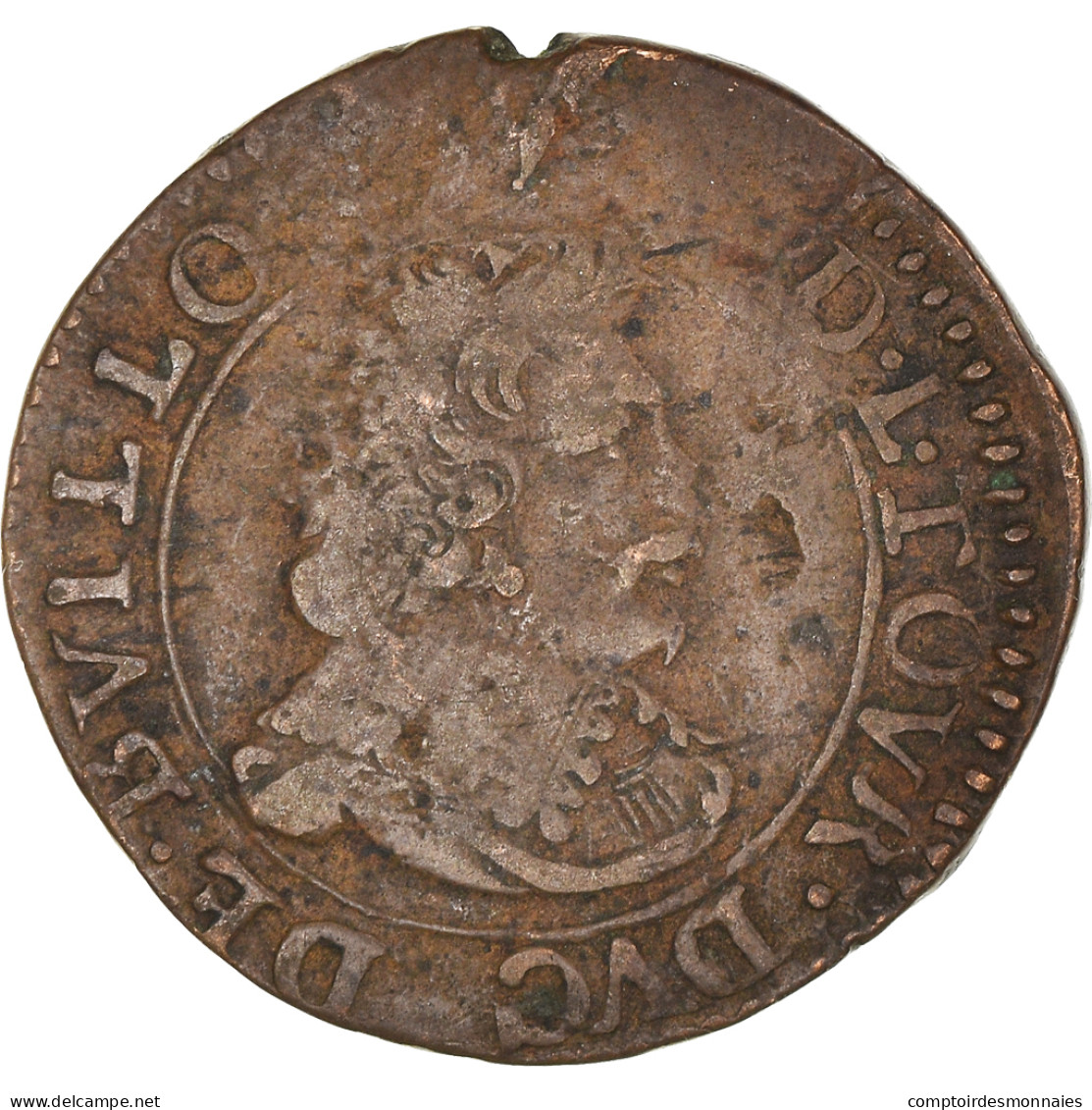 Monnaie, France, Ardennes, Fréd-Maurice De La Tour, Double Tournois, 1639 - Andere & Zonder Classificatie
