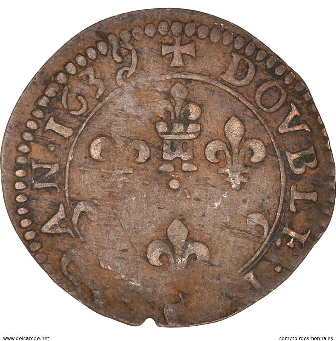 Monnaie, France, Ardennes, Fréd-Maurice De La Tour, Double Tournois, 1639 - Autres & Non Classés