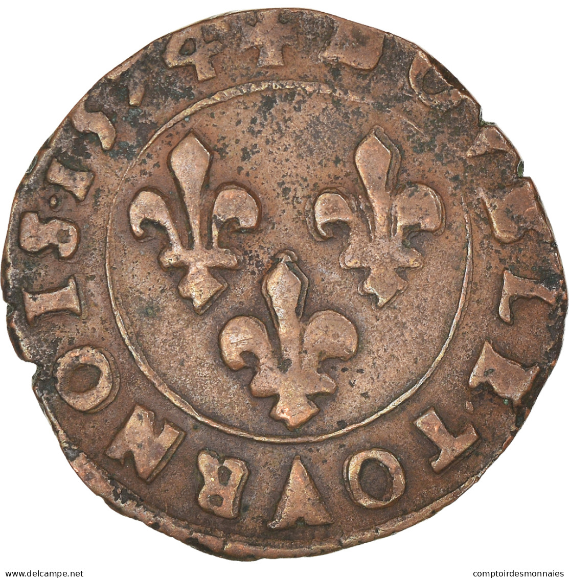 Monnaie, France, Henri IV, Double Tournois, 1594, Clermont, TTB, Cuivre - 1589-1610 Heinrich IV.