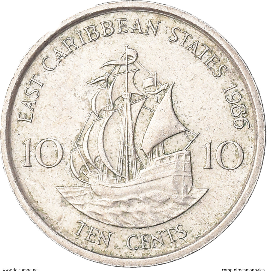 Monnaie, Etats Des Caraibes Orientales, 10 Cents, 1986 - Oost-Caribische Staten