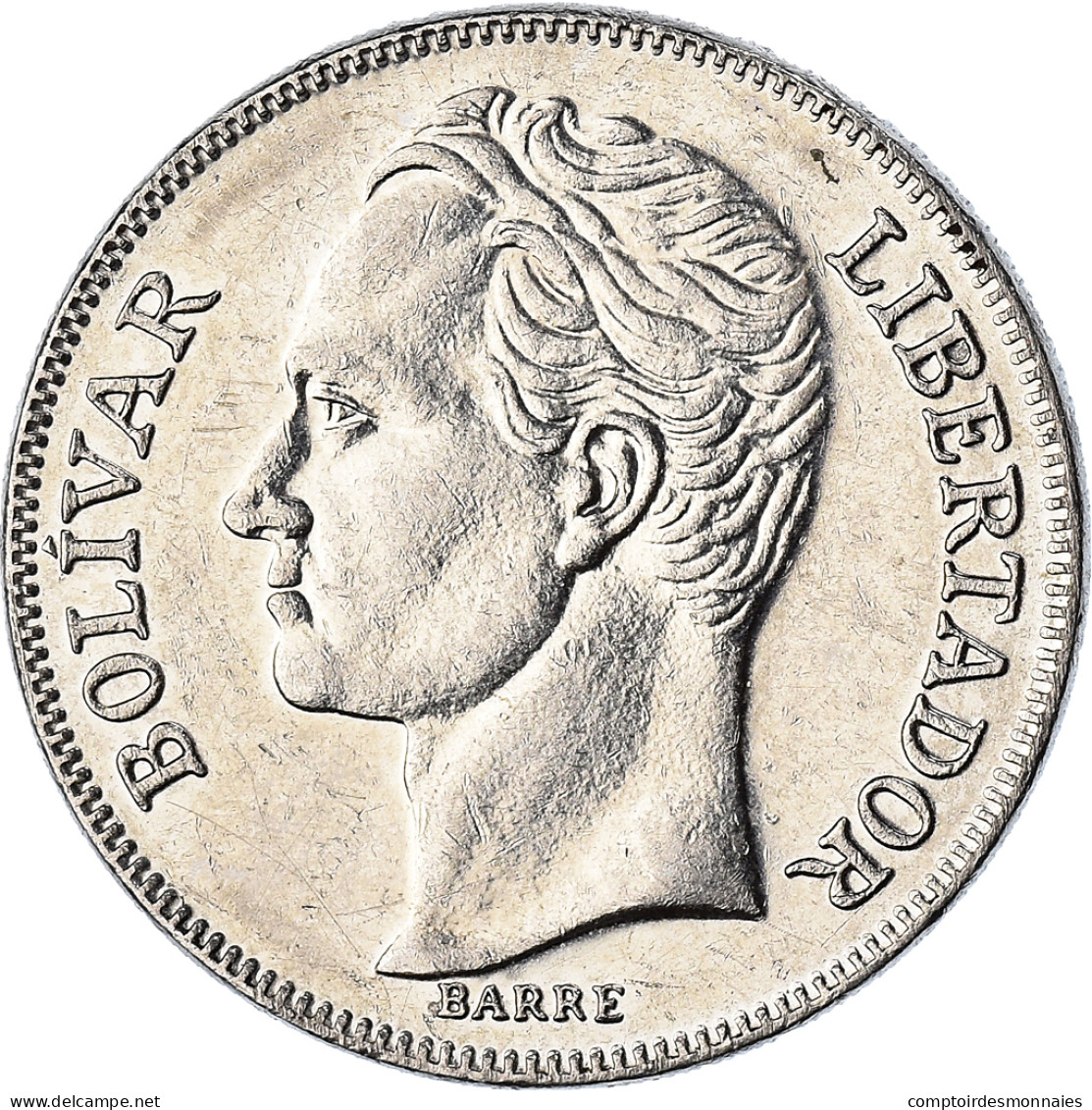 Monnaie, Venezuela, 5 Bolivares, 1990, TTB+, Nickel Clad Steel, KM:53a.2 - Venezuela