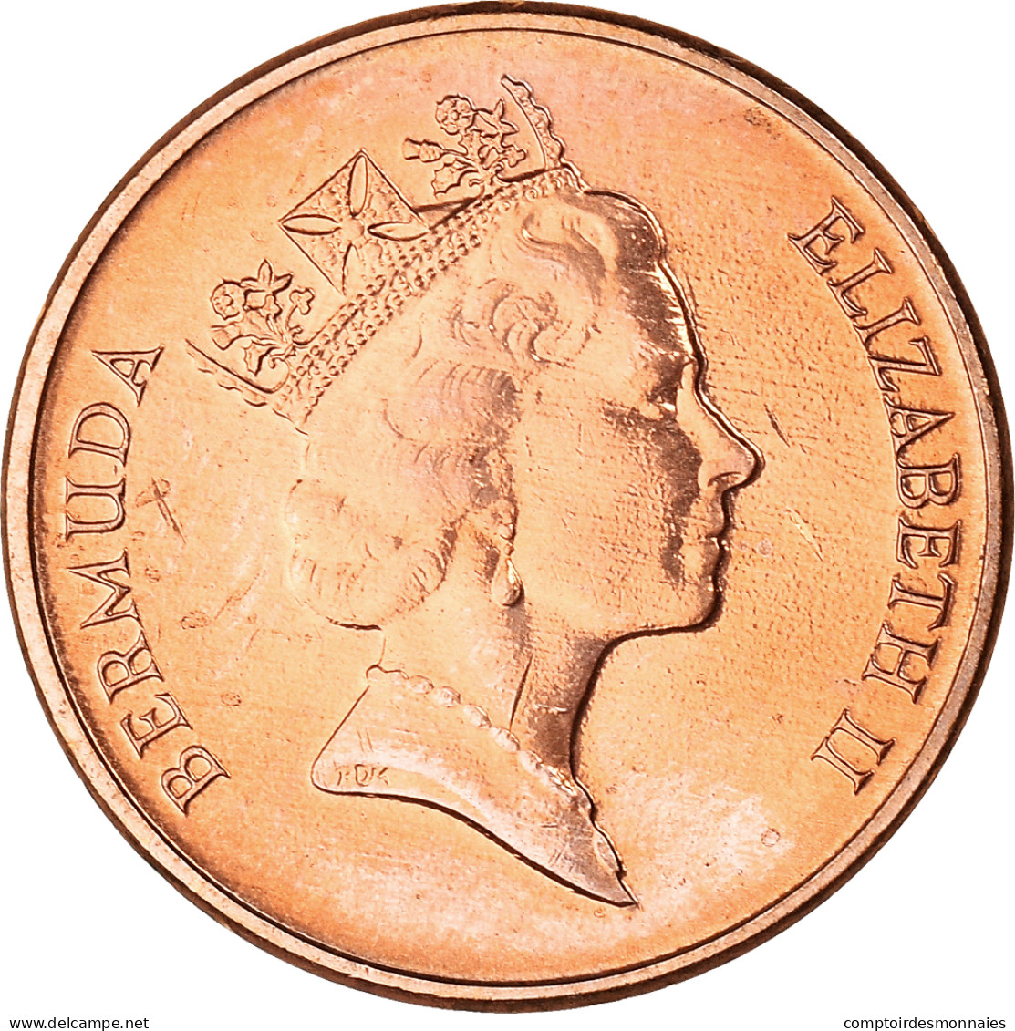 Monnaie, Bermudes, Elizabeth II, Cent, 1997, TTB+, Copper Plated Zinc, KM:44b - Bermudes