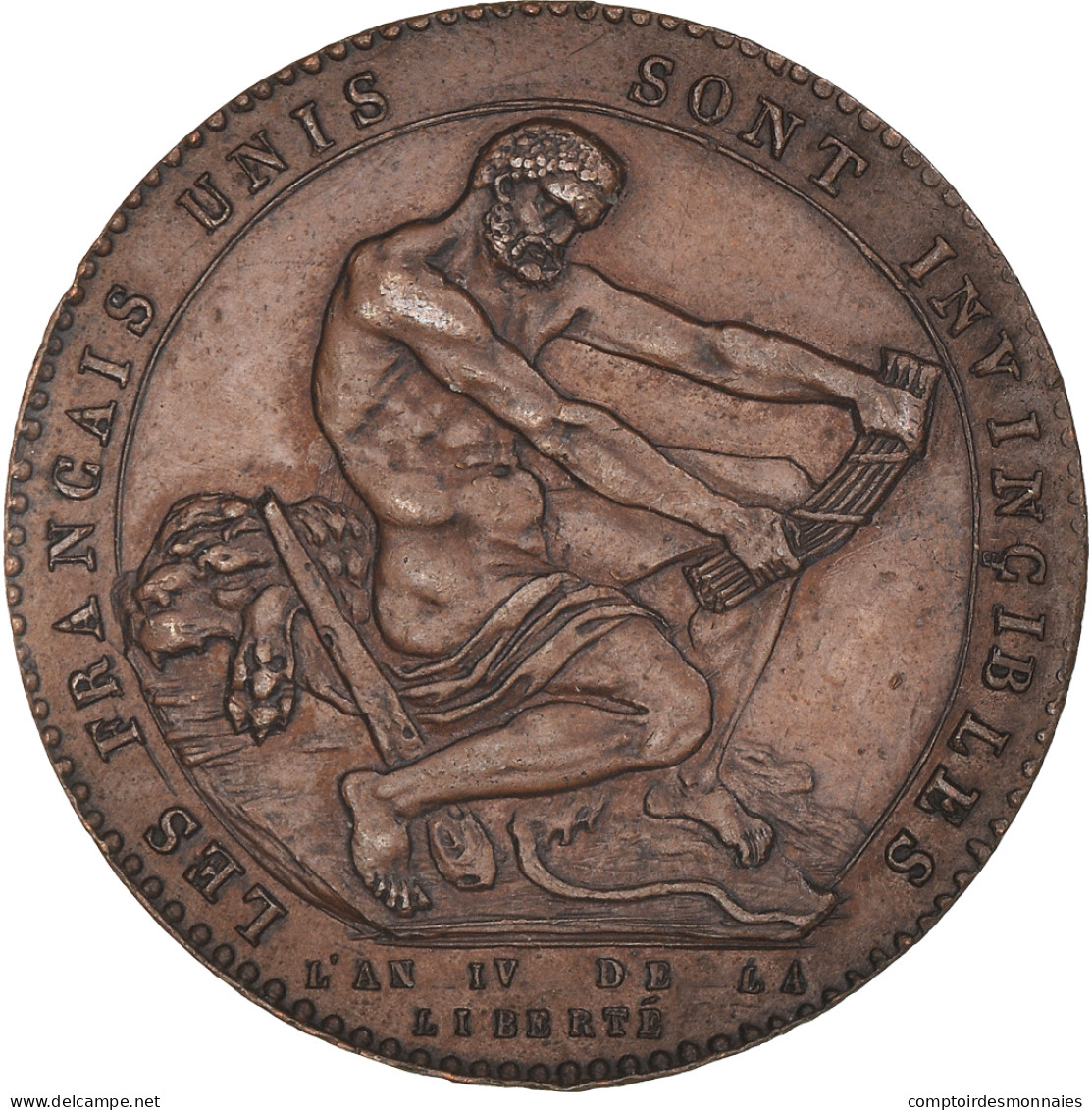 Monnaie, France, Hercule, Sol, 1792, Birmingham, SUP+, Bronze, KM:Tn22 - Autres & Non Classés
