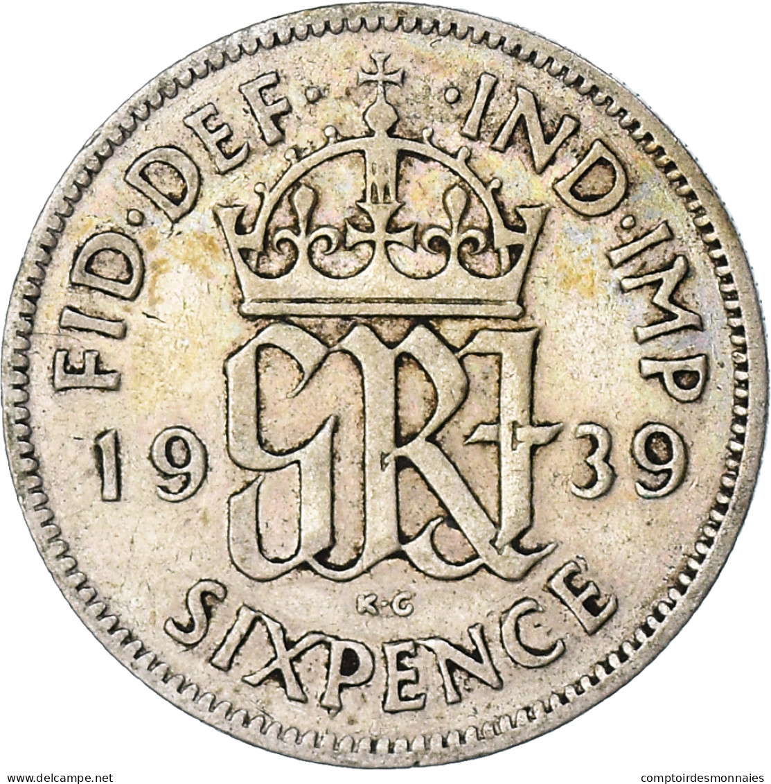 Monnaie, Grande-Bretagne, George V, 6 Pence, 1939, TB+, Argent, KM:832 - H. 6 Pence