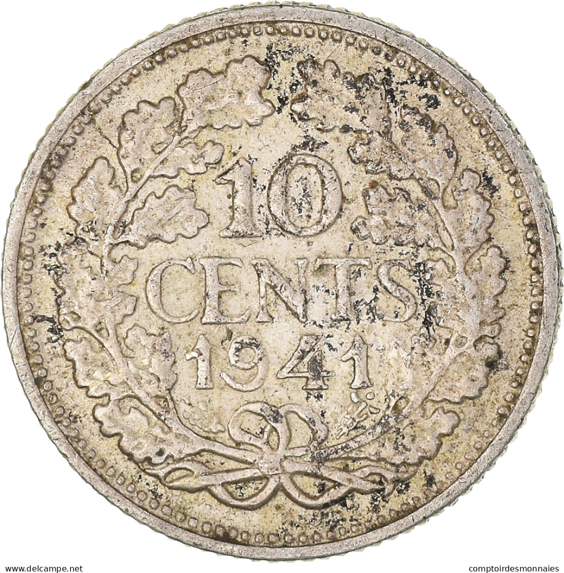 Monnaie, Pays-Bas, Wilhelmina I, 10 Cents, 1941, SUP, Argent, KM:163 - 10 Centavos