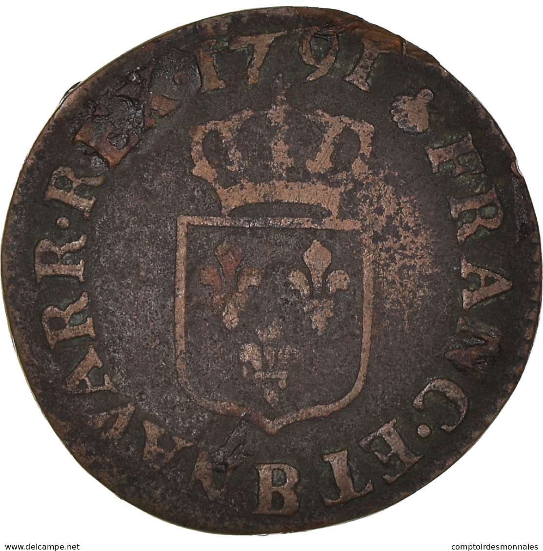 Monnaie, France, Louis XVI, Liard, Liard, 1791, Rouen, TB+, Cuivre, Gadoury:348 - 1774-1791 Ludwig XVI.