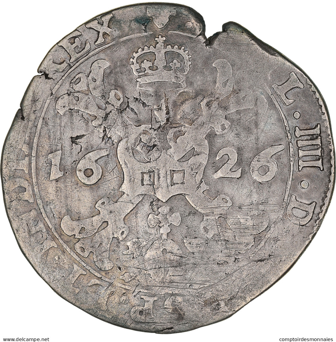 Monnaie, Belgique, Philippe IV, 1/4 Patagon, 1626, Bruxelles, TB, Argent - Autres & Non Classés