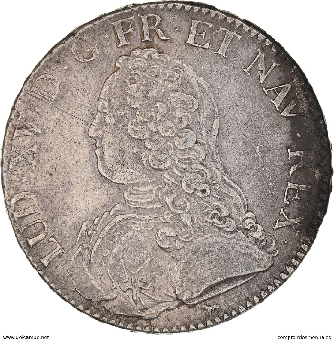 Monnaie, France, Louis XV, Écu Aux Branches D'olivier, Ecu, 1727, Paris, TTB+ - 1715-1774 Luigi XV Il Beneamato