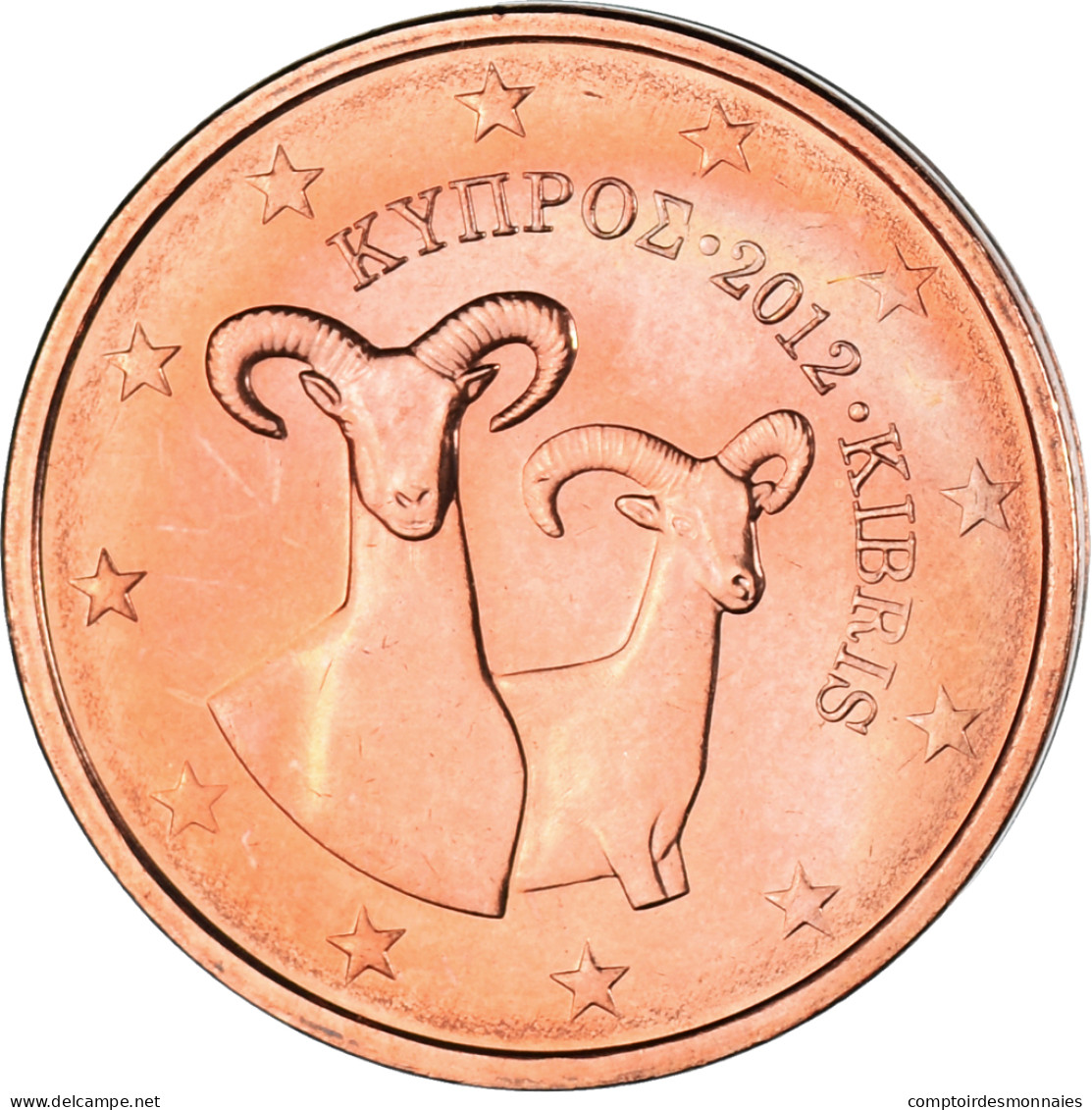 Chypre, 2 Euro Cent, 2012, SUP, Cuivre Plaqué Acier, KM:79 - Cyprus