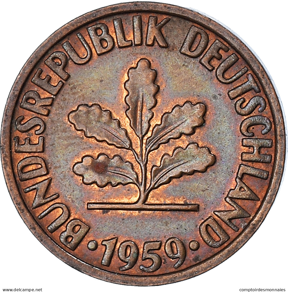 Monnaie, République Fédérale Allemande, 2 Pfennig, 1959 - 2 Pfennig