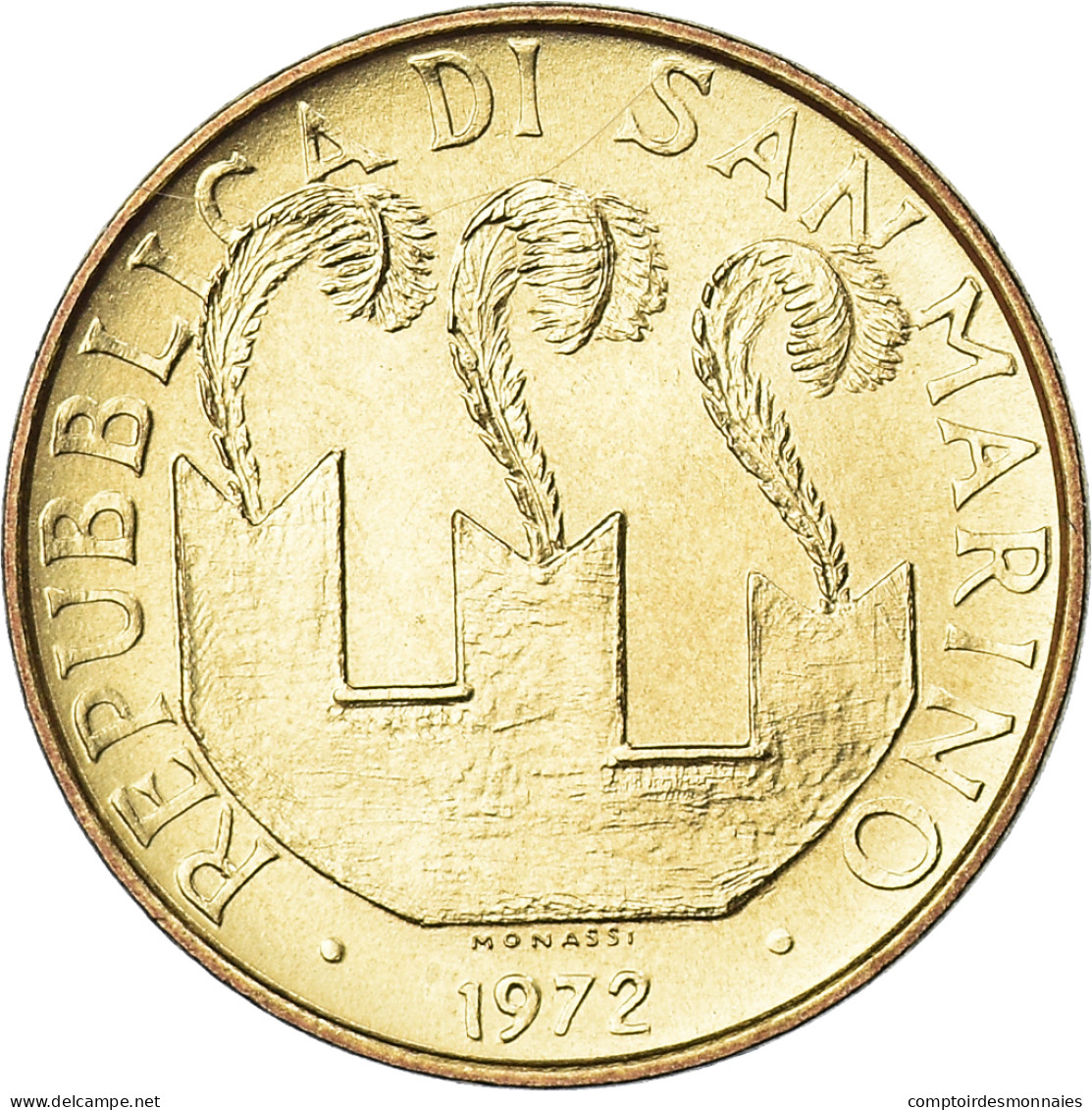 Monnaie, Saint Marin , 20 Lire, 1972, Rome, FDC, FDC, Bronze-Aluminium, KM:18 - San Marino