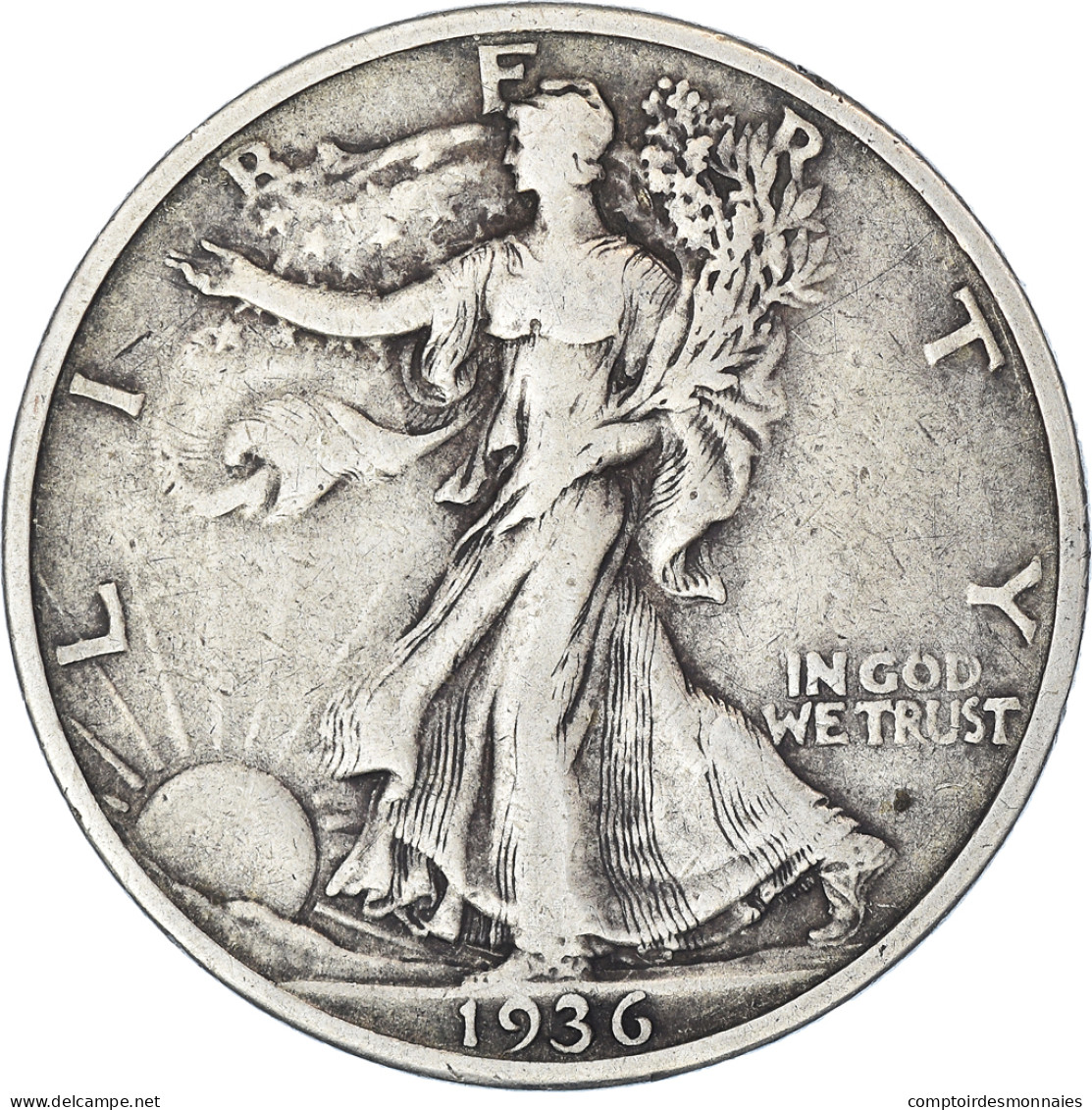 Monnaie, États-Unis, Walking Liberty Half Dollar, Half Dollar, 1936, San - 1916-1947: Liberty Walking (Liberté Marchant)