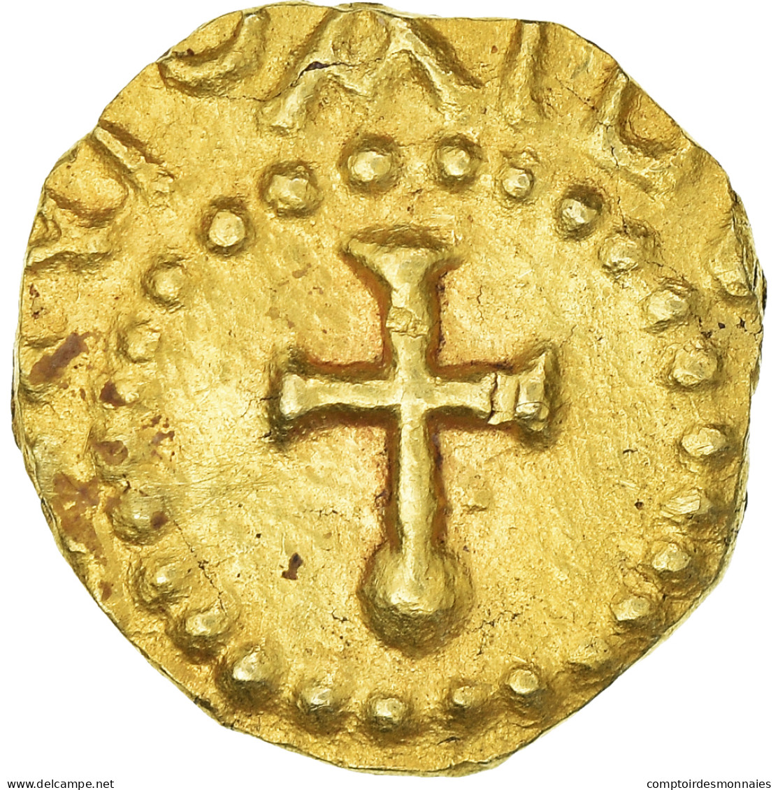 Monnaie, France, BURGUNDY, Triens, VIIth Century, TTB, Or - 470-751 Merovinger