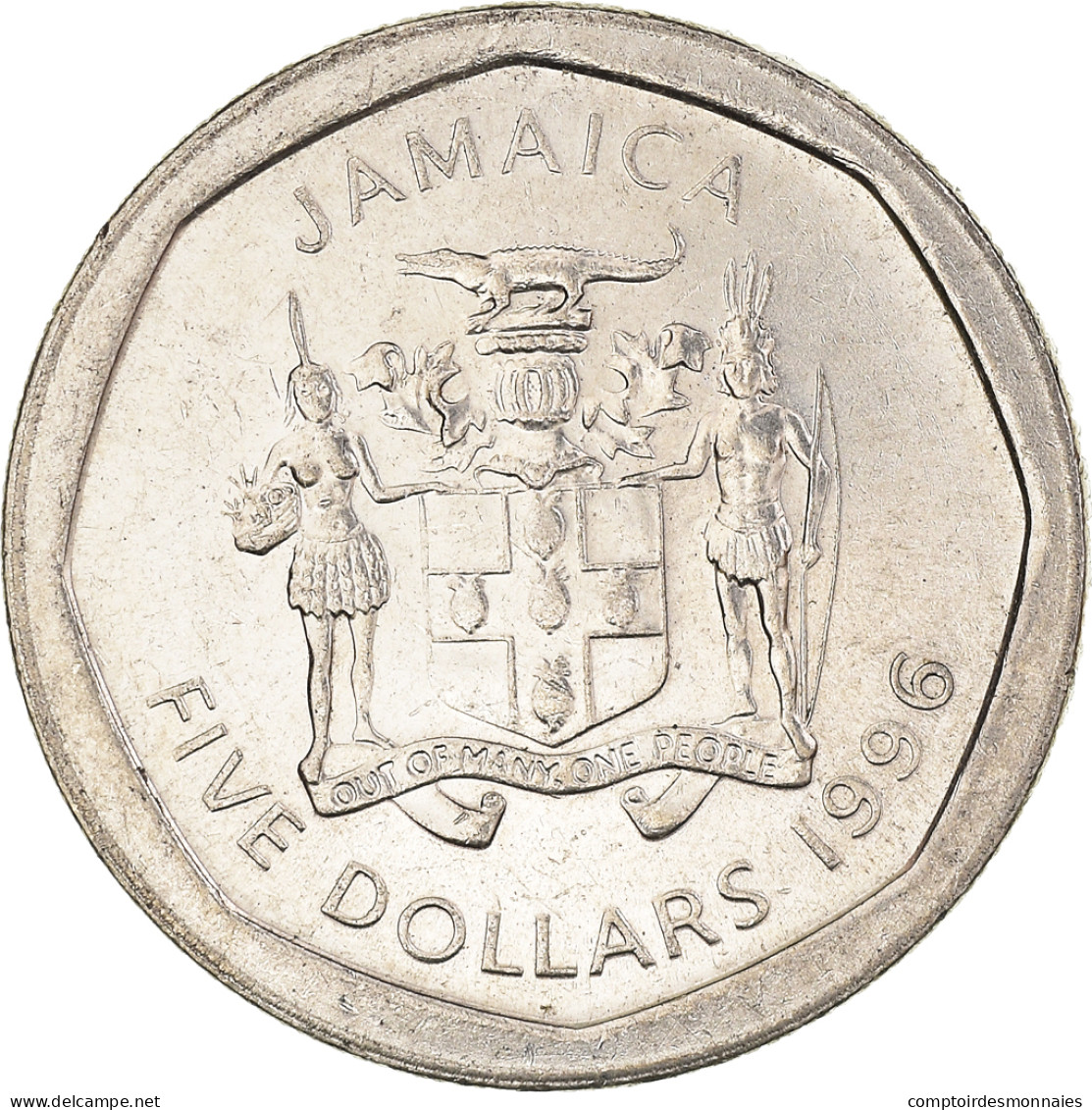 Monnaie, Jamaïque, 5 Dollars, 1996 - Jamaique